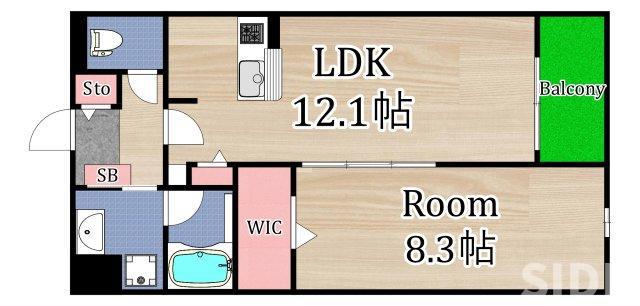 イレーネ守口(1LDK/3階)の間取り写真