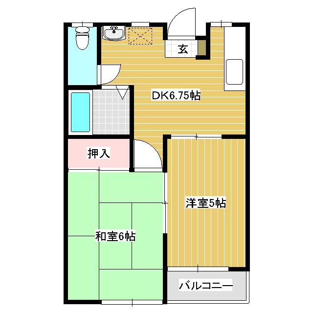 扇コーポ(2DK/2階)の間取り写真