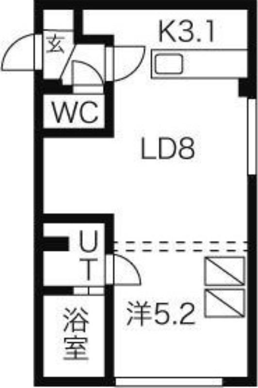 リベルタ福住(1LDK/1階)の間取り写真
