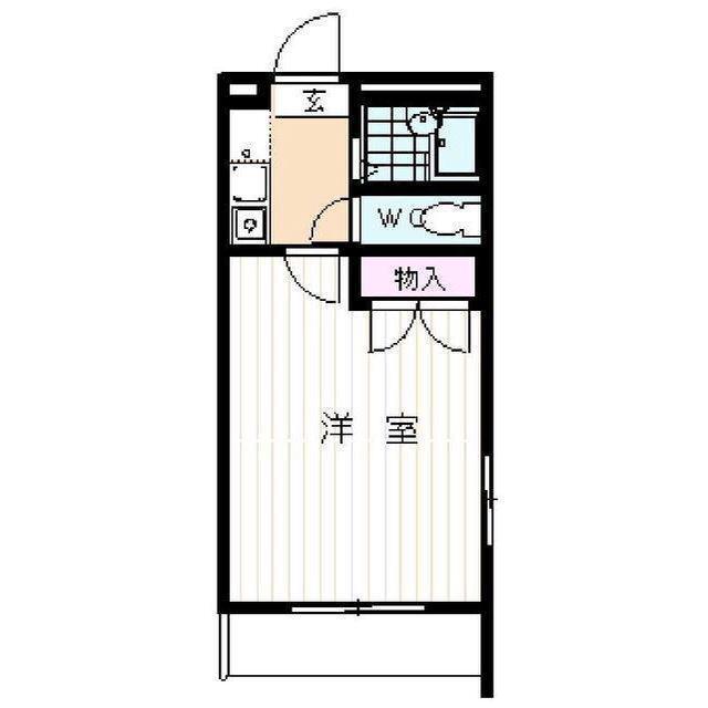 ベンデュールI(1K/2階)の間取り写真