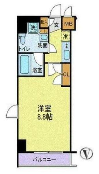 プレセダンヒルズ住吉(1K/2階)の間取り写真