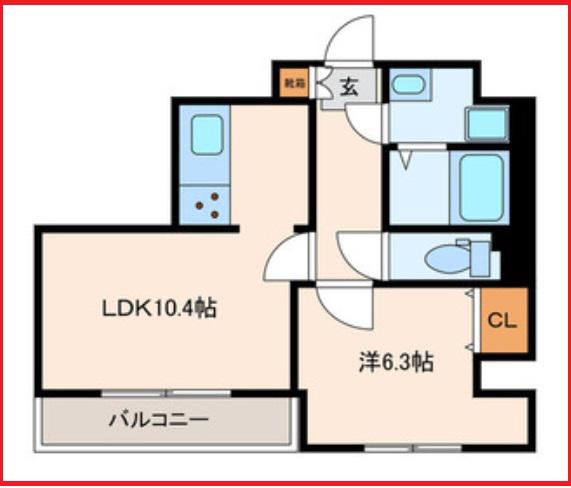 モンシャトン(1LDK/7階)の間取り写真