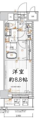 レガリス目白学習院下(1K/3階)の間取り写真