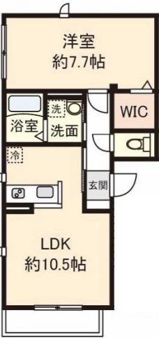 コンフォート住吉(1LDK/3階)の間取り写真