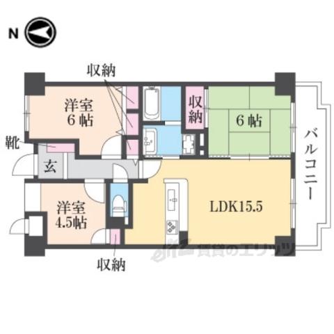ローレルコート橿原(3LDK/3階)の間取り写真