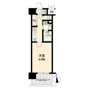 LASANTE榴岡公園(1K/8階)の間取り写真