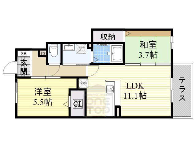 ザウバーヴィントⅢ(2LDK/1階)の間取り写真