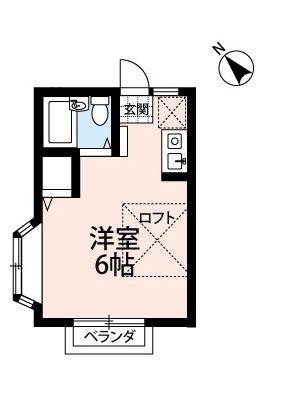 ヴァンヴェール所沢(ワンルーム/2階)の間取り写真