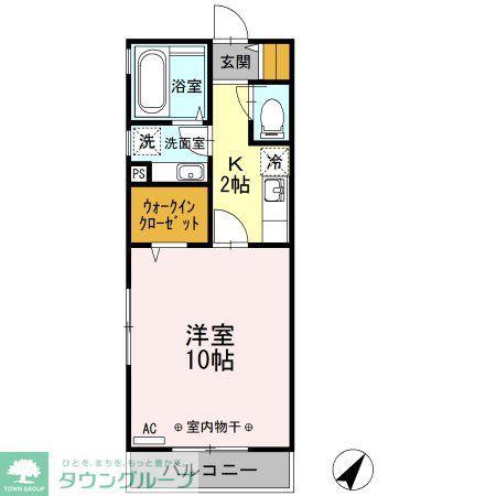 マウントサイド(1K/2階)の間取り写真