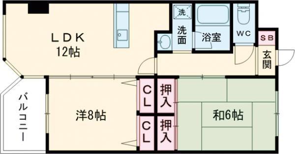ウィルステージ霧ヶ丘(2LDK/11階)の間取り写真