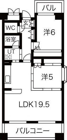 ソフィア天神山(2LDK/1階)の間取り写真