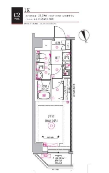 RELUXIA品川中延(1K/6階)の間取り写真