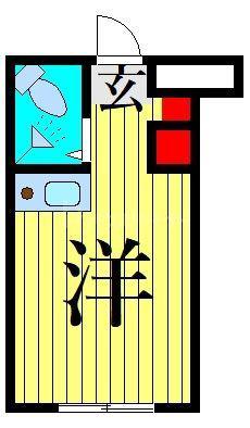西日暮里駅前ハイツ(ワンルーム/1階)の間取り写真