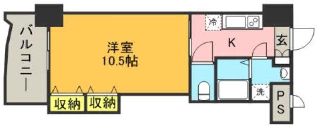 ロイヤル博多駅前(1K/15階)の間取り写真