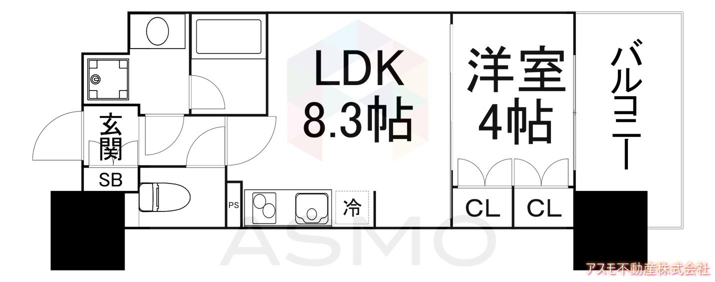 アーバンドルフ天満(1LDK/3階)の間取り写真