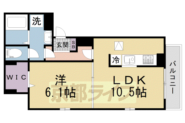 パインオークA棟(1LDK/1階)の間取り写真