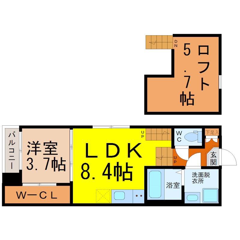 MAISON ETOA(1LDK/1階)の間取り写真