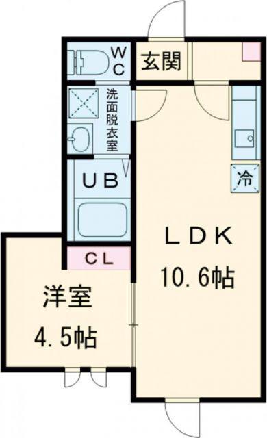 GRADUS高根台(1LDK/3階)の間取り写真