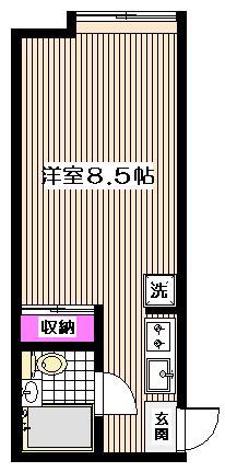 MELLOWHOUSE(ワンルーム/2階)の間取り写真