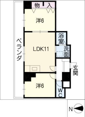 パインエリゼ(2LDK/10階)の間取り写真
