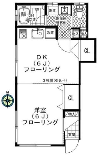 スタウト大久保(1DK/1階)の間取り写真