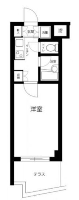 ルーブル新宿西落合伍番館(1K/1階)の間取り写真