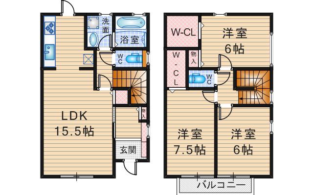 ローズコート中桜塚(3SLDK/1階)の間取り写真