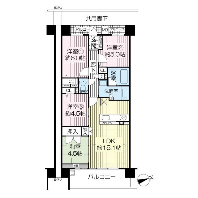 プレサンスレジェンド六地蔵(4LDK/2階)の間取り写真
