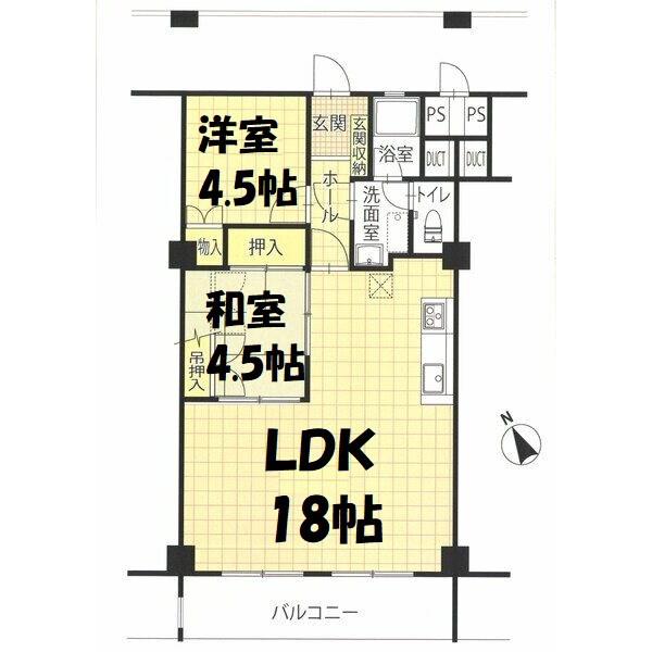 シーアイマンション千種(2LDK/4階)の間取り写真