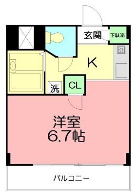 J・K MANSION I(1K/2階)の間取り写真
