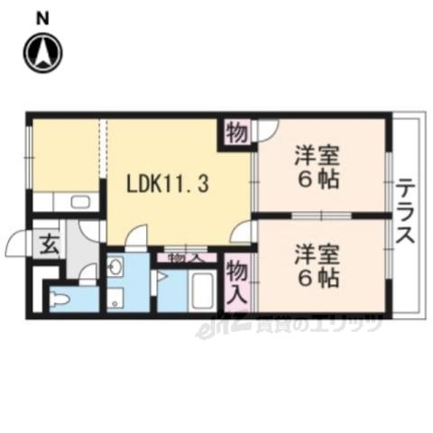 ロワールKENT(2LDK/2階)の間取り写真