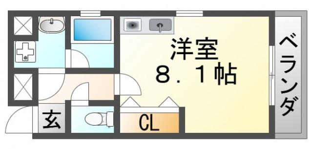 アーデン江坂II(ワンルーム/10階)の間取り写真