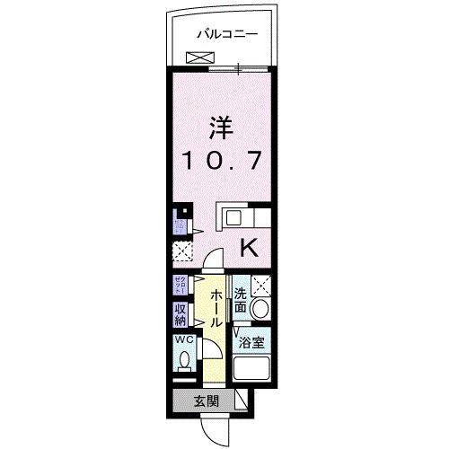 グラン ソレイユ(1K/7階)の間取り写真