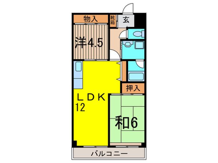 メゾンオカムラ(2LDK/1階)の間取り写真