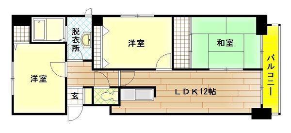 メセナ常盤(3LDK/2階)の間取り写真