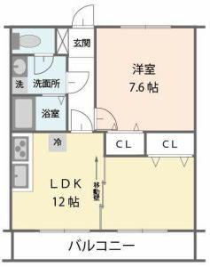PRESTIGE(1LDK/2階)の間取り写真