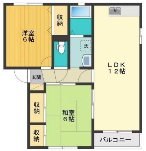 サンビレイ(2LDK/2階)の間取り写真