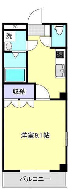 アルコバレーノ新白河(1K/1階)の間取り写真