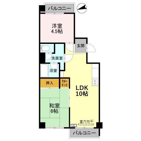 メゾンひまわり(2LDK/2階)の間取り写真