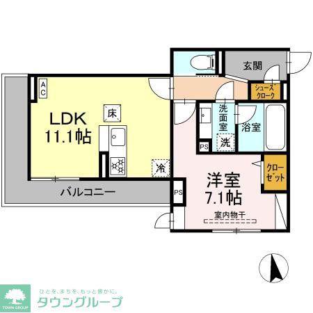 スリジエ(1LDK/1階)の間取り写真