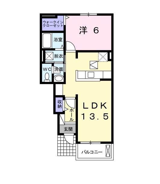 ソレアード(1LDK/1階)の間取り写真