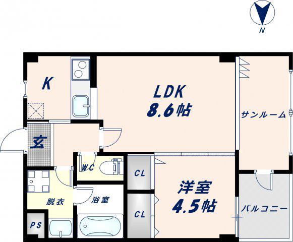 イーストリッツ巽(1SLDK/4階)の間取り写真
