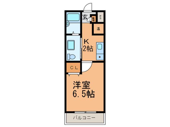 ウィン北花田(1K/2階)の間取り写真