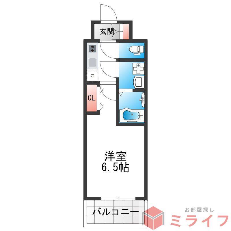 グランエクラ田島(1K/9階)の間取り写真