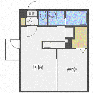 モルティーニ南円山(1LDK/4階)の間取り写真