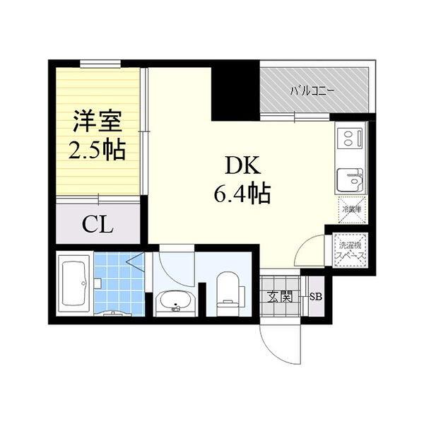 レギャン002(1DK/4階)の間取り写真