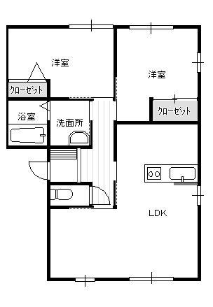 グレイスSHIMA C棟(2LDK/3階)の間取り写真