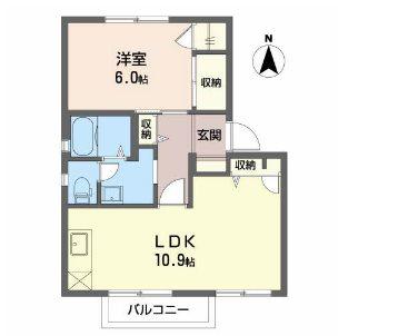 フォーレス ラージムーン(1LDK/2階)の間取り写真