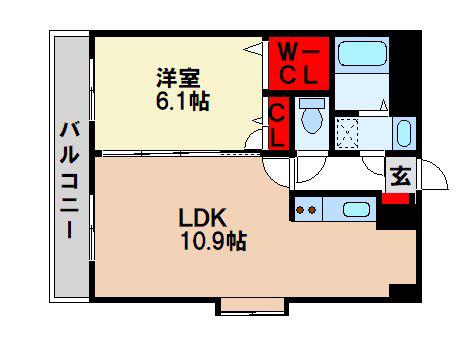 モンテ筑紫野(1LDK/2階)の間取り写真