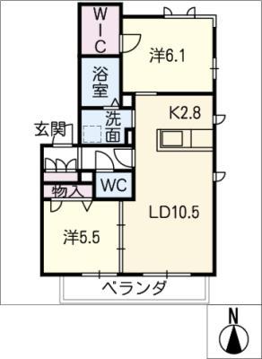 ルコネッサンス(2LDK/3階)の間取り写真